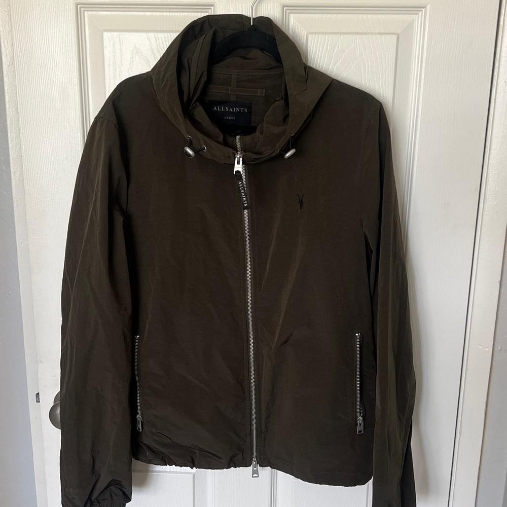 AllSaints Olive Windbreaker Jacket
